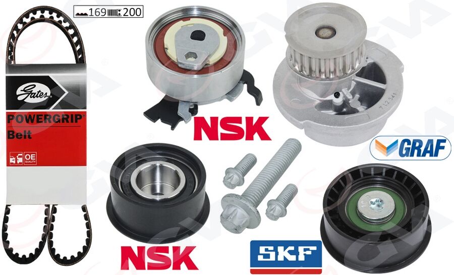GVA 59WPK9003-2 DEVİRDAİMLİ EKSANTRİK GERGİ KİTİ ASTRA F-CORSA B-VECTRA B 1.4i-1.6i-1.8i 16V X14XE-X16XEL-X18XE