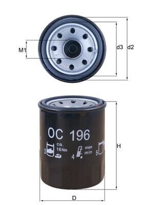 MAHLE OC196 YAĞ FİLTRESİ HONDA ACCORD 2.0L 2.4L K20A K24A R20A3 F20Z1 94-> / CIVIC 1.4L 1.5L 1.6L D14A D15A D15B B16 D16 SI R16A2 88-15 / CITY 1.4L L13A L13Z 05-> / TYPE-R 2.0L K20 01-05 / HR-V 1.6L D16W1 99-07 /