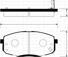 SANGSIN SP1240 ÖN FREN BALATA HYUNDAI İ30 1.6L D4FB CRDi dizel 07-11 1.4L 1.6L benzinli 08-> / KIA CERATO 1.6L ben zinli 10-> / CEED 1.4L 1.6L benzinli 07-> - Aşınma ikaz soketli