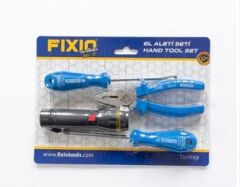 FIXIO VS1003 4 PARÇA TRAFİK SETİ APARATLARI DÜZ TORNAVİDA YILDIZ TORNAVİDA PENSE EL FENERİ