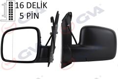 GVA 1075136 DIŞ DİKİZ AYNASI SOL CADDY 04> ELEKTRİKLİ ISITMALI ASFERİK 5 FİŞ VM-375EHAL