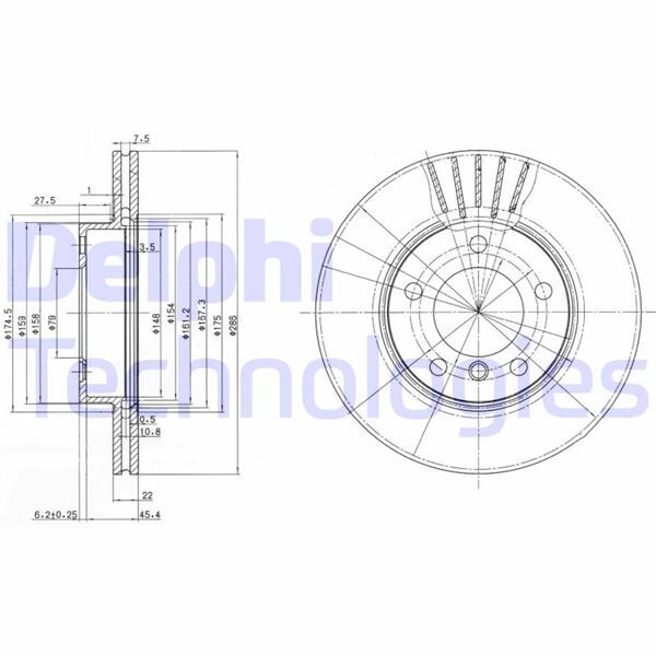 DELPHI BG2623C FREN DISKI ON BMW E36 E46 E85