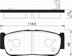 SANGSIN SP1178 ARKA FREN BALATA HYUNDAI SANTAFE 2.0L CRDi 06-> 2.2L D4EB 06-09