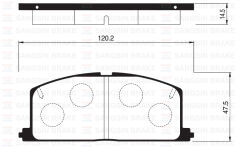 SANGSIN SP1105 ÖN FREN BALATA TOYOTA COROLLA 1.6L 4A-F AE92 88-91 / COROLLA 1.3L 2E EE90 EE100 88-98 / STARLET 1.3L 4E-FE EP91 96-98