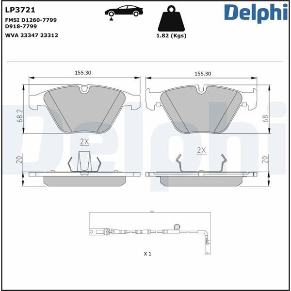 DELPHI LP3721 FREN BALATASI ON BMW E60 E61 E63 E64 E65 E66
