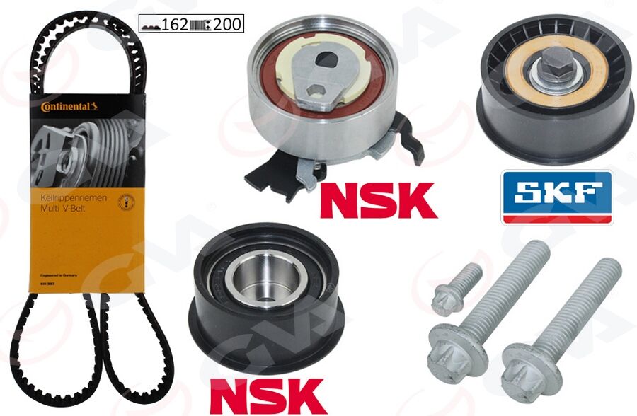 GVA 59T9005C EKSANTRİK GERGİ KİTİ 162x200 ASTRA G-CORSA C-VECTRA C-MERIVA A-ZAFIRA A 1.4-1.6-1.8 16V Z16XE-Z14XE
