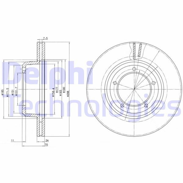 DELPHI BG2612C FREN DISKI ON DEFENDER L316 DISCOVERY I LJ RANGE ROVER I