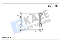 KALE 363070 BRAZING VERSİYONU KL351280 FIAT DOBLO 152.263 - OPEL COMBO - ALF ROMEO MITO 10 > AC/NAC MT ME KANİK 540X416X24 SU RADYATÖRÜ
