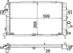 MAHLE CR1687000S RADYATÖR ASTRA H 1.3-1.7-1.9 CDTİ 04 > ZAFIRA 1.7-1.9 CDTI 05 > AC KLİMASIZ-KLİMALI MEK 599x368x26