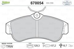 VALEO 670054 ÖN FREN BALATA NISSAN PRIMERA 1.6L GA16DE P11 97-98