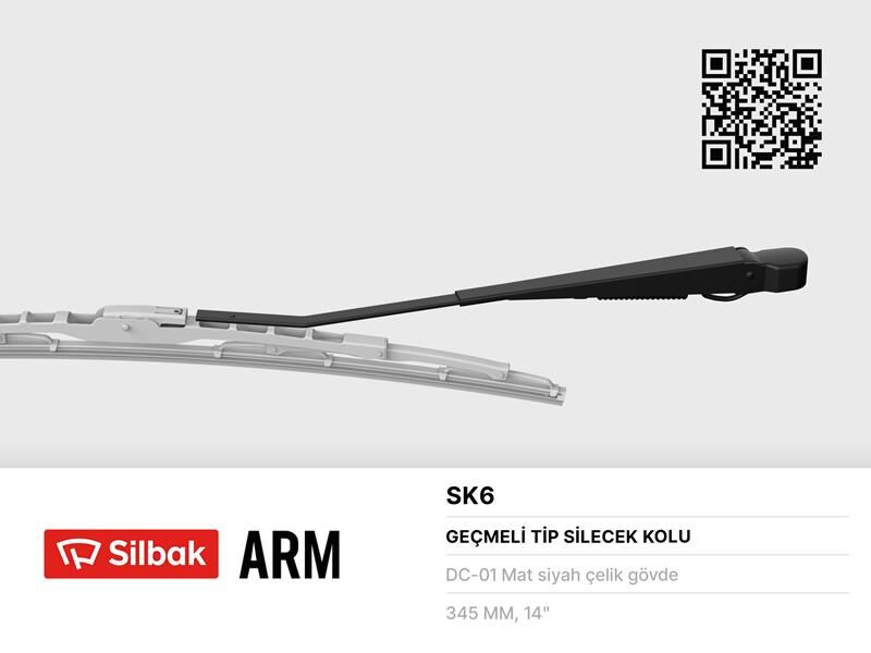 SILBAK SK6 SİLECEK KOLU 385MM KARTAL ARKA YM 90>