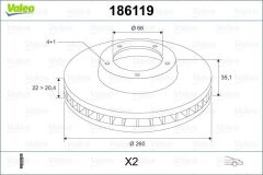 VALEO 186119 FREN DISKI ON BMW E30
