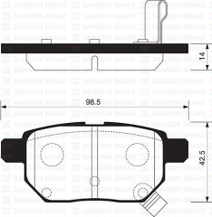 SANGSIN SP2094 ARKA FREN BALATA TOYOTA AURIS. COROLLA 1.6L 1ZR-FE ZRE151 07-11 / 1.33L 1NR-FE NRE150 6 vites 10->
