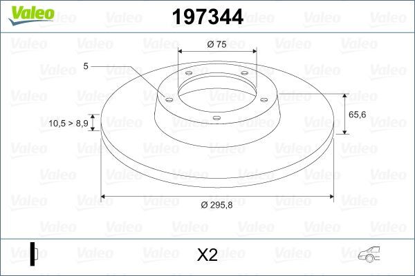 VALEO 197344 FREN DISKI ARKA BMW E81 E87 E90