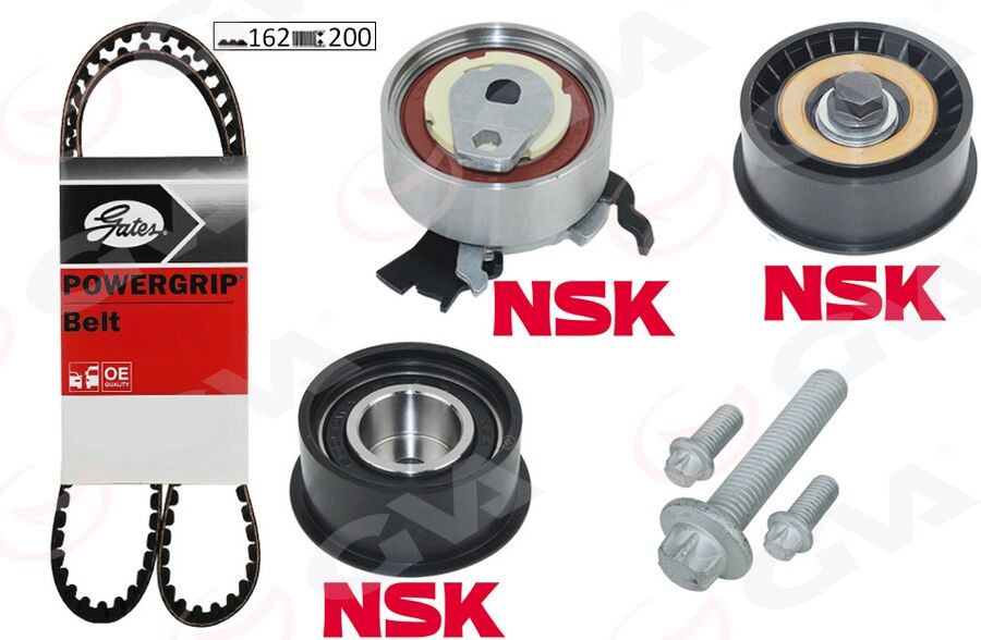 GVA 59T9005 EKSANTRİK GERGİ KİTİ 162x200 ASTRA G-CORSA C-VECTRA C-MERIVA A-ZAFIRA A 1.4-1.6-1.8 16V Z16XE-Z14XE 95518060-1629094-1606306-95516735