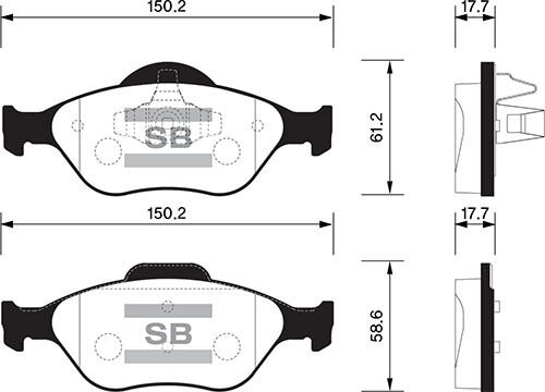 SANGSIN SP1565 ÖN BALATA FIESTA 1.4TDCİ ABSLİ 00 > FUSION 02 > MAZDA 121 96 > MAZDA 2 03>