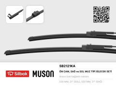 SILBAK SB2121KA SİLECEK SÜPÜRGESİ 530/530mm MUZ TİPİ SKODA SUPER 02-05 VW PASSAT 02-05