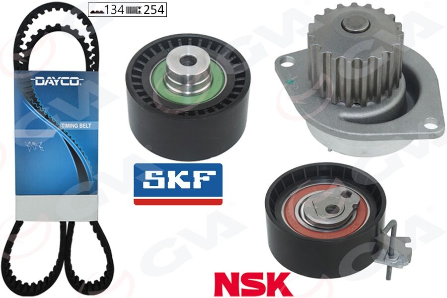 GVA 59WPK4324 DEVİRDAİMLİ EKSANTRİK GERGİ KİTİ P206-207-307-308-PARTNER-C2-C3-C4-XSARA-BERLINGO 1.6 16V TU5JP4 DFM SUCCE 1.6 16V 09-13 TU5JP4