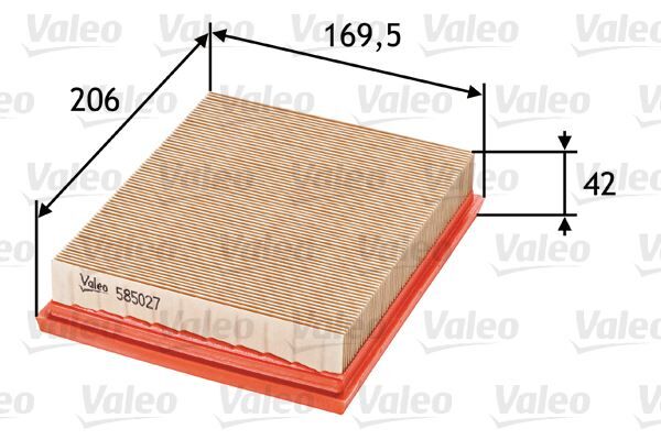 VALEO 585027 HAVA FİLTRESİ P206 1.1-1.1i-1.4-1.4i-1.6-1.6 1.6 16V 98- - XSARA 1.4i-1.6 16V