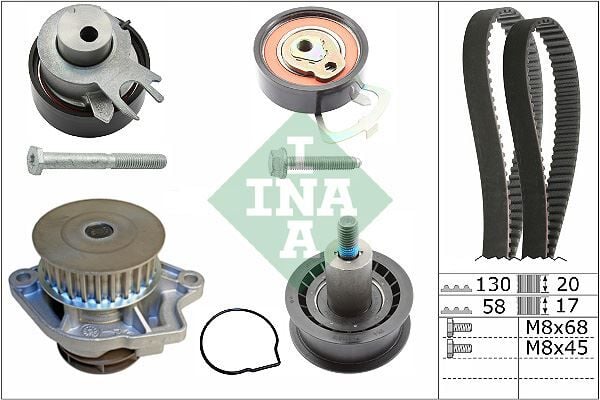 INA 530053830 DEVİRDAİMLİ TRİGER SETİ GOLF-BORA-CADDYII-III-GOLF IV-POLO-OCTAVIA 1.4-1.6 16V AFY-AFK 5PARÇA