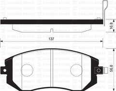 SANGSIN SP1367 ÖN FREN BALATA SUBARU IMPREZA 1.5L EJ15 GE3 06-12 / FORESTER 2.0L EJ20 SH 08-13 / OUTBACK 2.0L 04-09 / BRZ 2.0L ZC6 12-> / LEGACY 2.0L 04-09 / FORESTER 2.0L EJ20 X SG 03-08