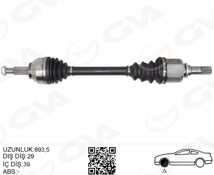 GVA 4419014 KOMPLE AKS SOL RENAULT TRAFİC III 1.6 DCİ 14- 693mm