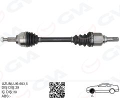 GVA 4419014 KOMPLE AKS SOL RENAULT TRAFİC III 1.6 DCİ 14- 693mm