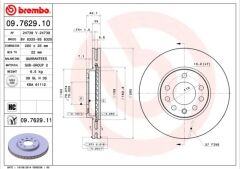 BREMBO 09762910 ÖN FREN AYNASI ASTRA H 04 > COMBO C 03> MERIVA B 10> ZAFIRA B 05> 280x25x5DL HAVALI 95526655