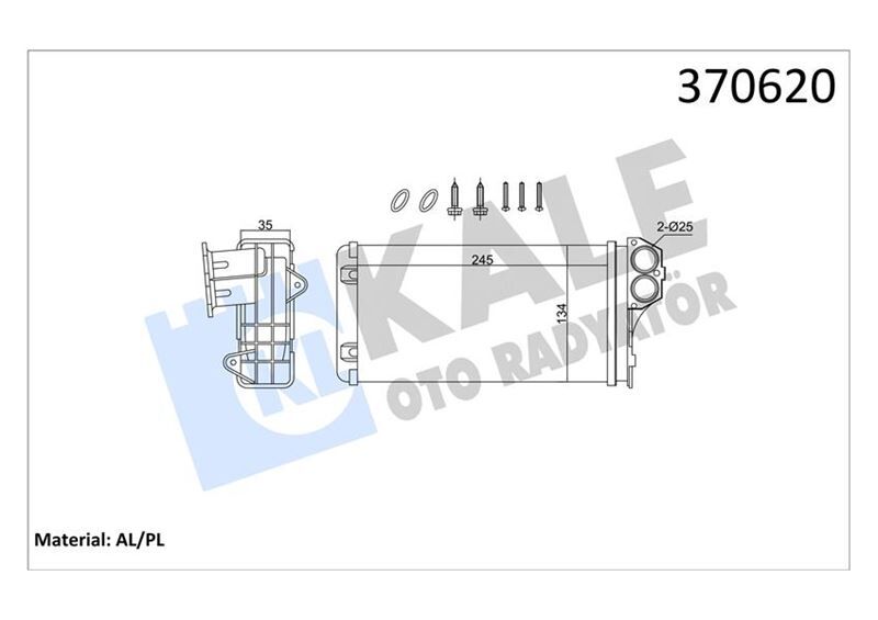 KALE 370620 KALORİFER RADYATÖRÜ C3 02> P206 99> P307 00> XSARA 00>12 245X137X35 MEKANİK