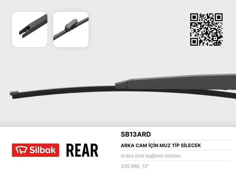 SILBAK SB13ARD SİLECEK SÜPÜRGESİ ARKA MUZ TİPİ 330MM KIA CEE D. PRO CEE D 05/12>