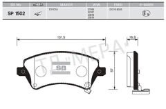 SANGSIN SP1502 ÖN FREN BALATA TOYOTA COROLLA 1.4L 1.6L 4ZZ-FE 3ZZ-FE ZZE120 ZZE121 VVTi 02-06 / 1.4L 1NDTV NDE120 04-06