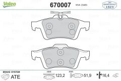VALEO 670007 ARKA BALATA FOCUS II CMAX 03> CONNECT 02> LAGUNA III 07> OPEL VECTRA C 02> SIGNUM 03> CITROEN C5 08> PEUGEOT P508 10>18