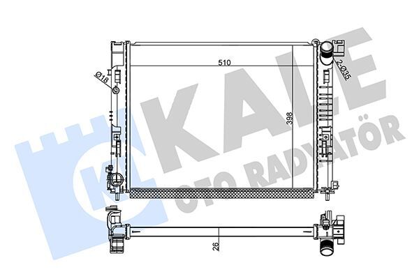 KALE 357285 MOTOR SU RADYATÖRÜ RENAULT CLIO V 19> 1.5 dCi MT BRAZING 510x398x26