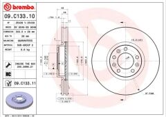 BREMBO 09C13311 ÖN FREN AYNASI ASTRA L 21> GRANDLAND-COMBO E 19> PARTNER-BERLINGO 18>-508 18>-5008-308-3008-C4-C5- 408 22> 304x28x5DL HAVALI