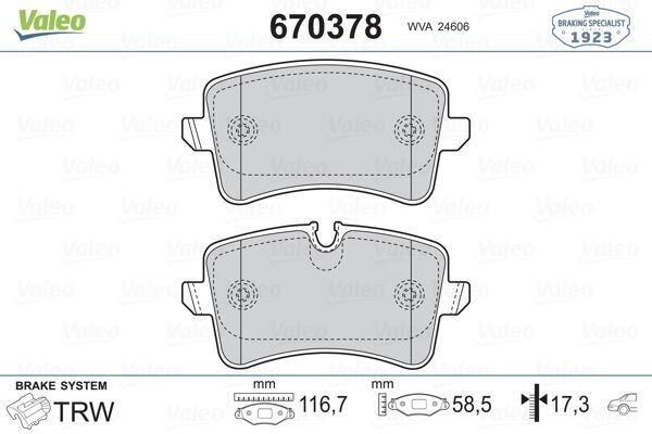 VALEO 670378 ARKA BALATA A4-A5-Q5 09 >
