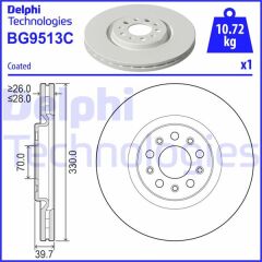 DELPHI BG9513C FREN DİSKİ ÖN JEEP COMPASS 20> RENEGADE 20> 1.3 PHEV 1.3 Hybrid