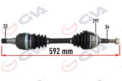 GVA 4490106 KOMPLE AKS SOL OPEL VECTRA A 1.8-2.0 88-95 -ASTRA F 92-98 -CALIBRA A 89-97 ABS Lİ 29DİŞ 592mm