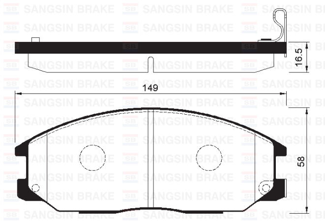SANGSIN SP1190 ÖN FREN BALATA HYUNDAI STAREX 2.5L D4CB LİBERO 01-> / SANTAFE 2.0L D4EA CRDi 01-05 / SSANGYONG ACTYO N KYRON 2.0L Xdi 4x4 06-> / REXTON 2.7L Xdi 4x4 04->