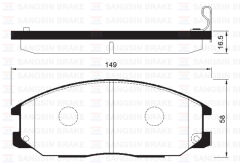 SANGSIN SP1190 ÖN FREN BALATA HYUNDAI STAREX 2.5L D4CB LİBERO 01-> / SANTAFE 2.0L D4EA CRDi 01-05 / SSANGYONG ACTYO N KYRON 2.0L Xdi 4x4 06-> / REXTON 2.7L Xdi 4x4 04->