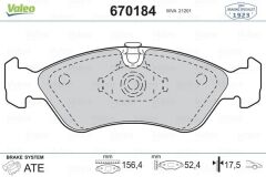 VALEO 670184 ÖN BALATA ASTRA F 91-98 CALIBRA-OMEGA-VECTRA A 1.8-2.0 88-95