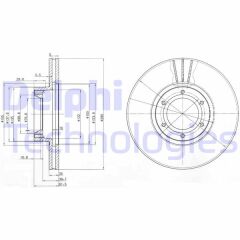 DELPHI BG3553 ÖN FREN AYNASI RENAULT MASTER II 98>06 OPEL MOVANO A 98>06 280x24 HAVALI 6 DELİK