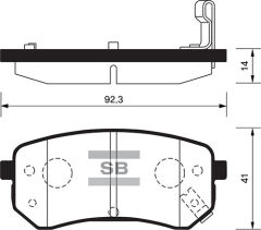 SANGSIN SP1189 ARKA FREN BALATA HYUNDAI i10 1.0L 1.1L 08-13 / KIA PICANTO 1.0L 1.1L 05-11 - Aşınma ikaz soketli
