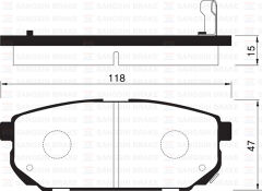 SANGSIN SP1154 ARKA FREN BALATA KIA SORENTO 2.5L D4CB CRDi 02->