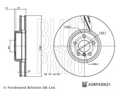 BLUEPRINT ADBP430021 FREN DISKI ON SAG BMW G20 G21 G22 G23 G30 G31 G38 G32 G11 G12 G14 G15 G16 G01 G02 G05 G18 G06 G07 G2 9