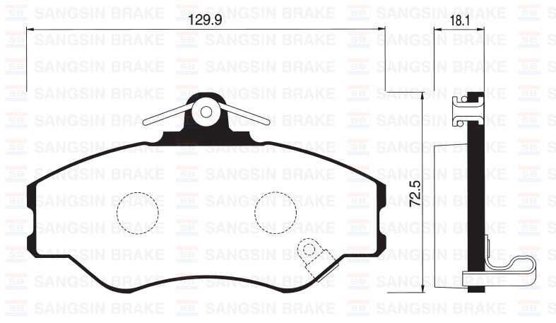 SANGSIN SP1072 ÖN FREN BALATA HYUNDAI H100 2.5L D4BA 4D55 4D56 PANELVAN 94-05