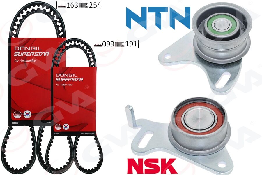 GVA 59T9173OE TRİGER KAYIŞ SETİ EKSANTRİK SETİ HYUNDAI H100 STAREX 2.5L D4BB D4BF 97-> / KIA K2500 2.5L D4BH 03- > / MITSUBISHI L300. L200 2.5L 4D56 K64T K74T 96-07 / PAJERO 2.5L 4D56 94-> 2 KAYIŞ 2 RULMAN 16