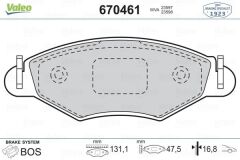 VALEO 670461 ÖN FREN BALATASI PEUGEOT P206 1.4 1.6 09/98> P306 1.4 1.6 5/93>