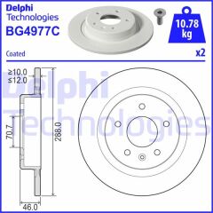 DELPHI BG4977C ARKA FREN AYNASI INSIGNIA B 2017 >> 16 İNÇ 288x12x5DL DOLU