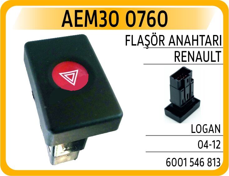AEM30 0760 FLAŞÖR ANAHTARI RENAULT LOGAN 04-12