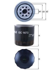 MAHLE OC1673 YAĞ FİLTRESİ HYUNDAI ACCENT ERA BLUE GETZ ELANTRA ATOS İ10 İ20 İ30 TUCSON KONA / KIA CEED CERATO RIO Tüm binek benzinli araçlar için - YÜKSEKLİK : 82.50 mm